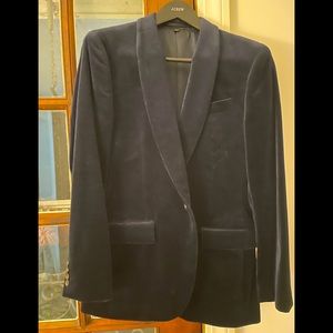J Crew Ludlow Slim Shawl Collar Blue Velvet Blazer Suit Jacket J5425 Mens 38 R.
